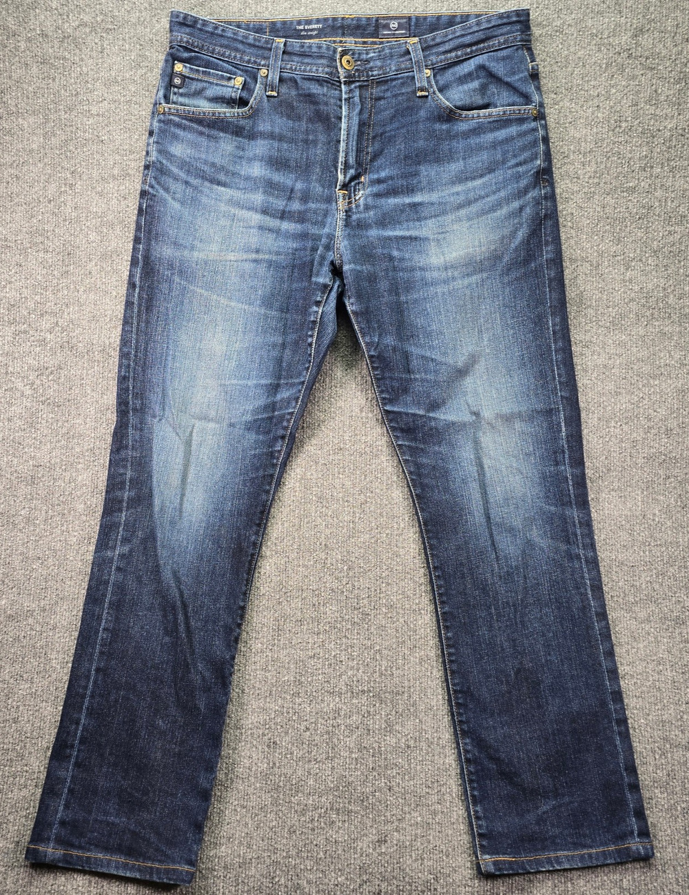 AG Adriano Goldschmied Everett Jeans Mens 34x34 (34x30) Blue Denim Slim Straight